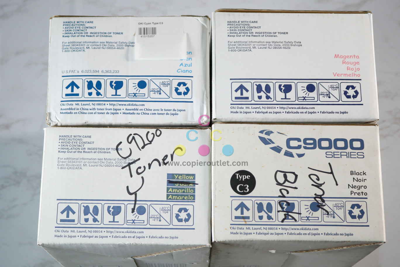 4 OEM Oki C9200,C9400 Series CMYK Toners 41515205,41515206,41515207,41515208