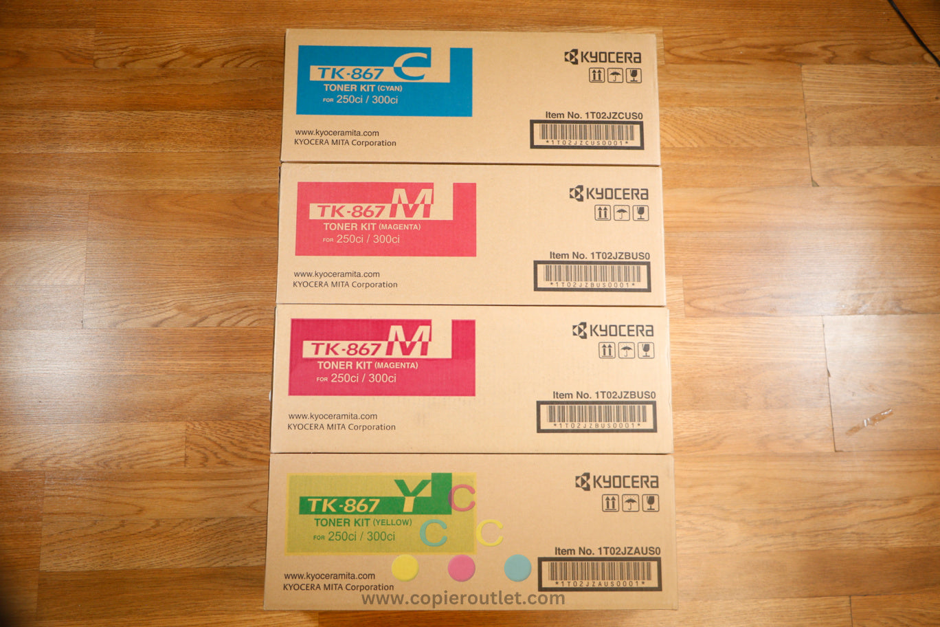 Genuine Kyocera TK-867 Cyan 2 Magenta & Yellow Toner Kits TASKalfa 250ci 300ci !