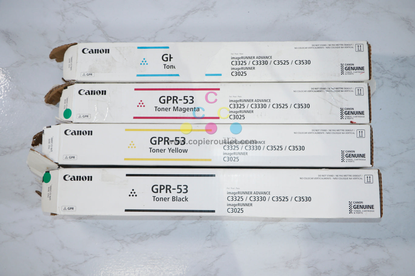 Open OEM Canon iRUNNER C3325,C3330,C3525,3530,C3725 GPR-53 CMYK Toner Set