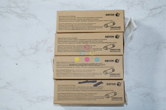 4 New OEM Xerox phaser 6510, 6515 CMYK Metered Toner Cartridge 106R03489,90,91,92