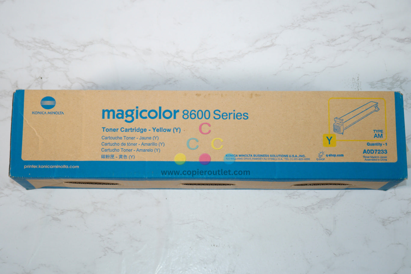 New OEM Konica Minolta magicolor 8600, 8650dn, Yellow Toner Cartridge - A0D7233