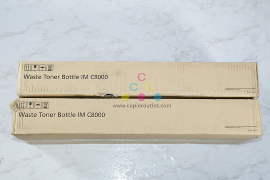 2 Cosmetic OEM Ricoh IM C8000,C5300s,C5310s Waste Toner Bottles 418205, D913-02