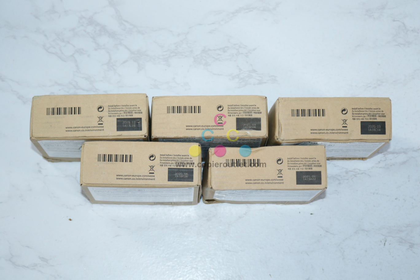 5 New OEM Canon iPR TX-2000,TX400, PFI-310 C,C,M,Y,BK Pigment Ink Cartridges