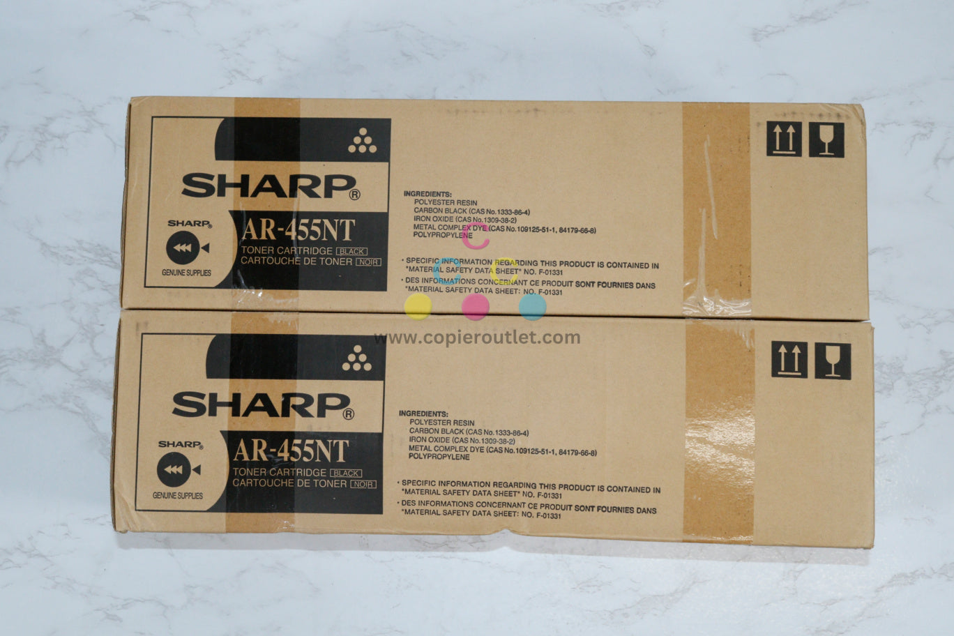 2 Genuine Sharp ARM355N,455N,MX-M350,MX-M450 Black Toners AR-455NT/AR455NT