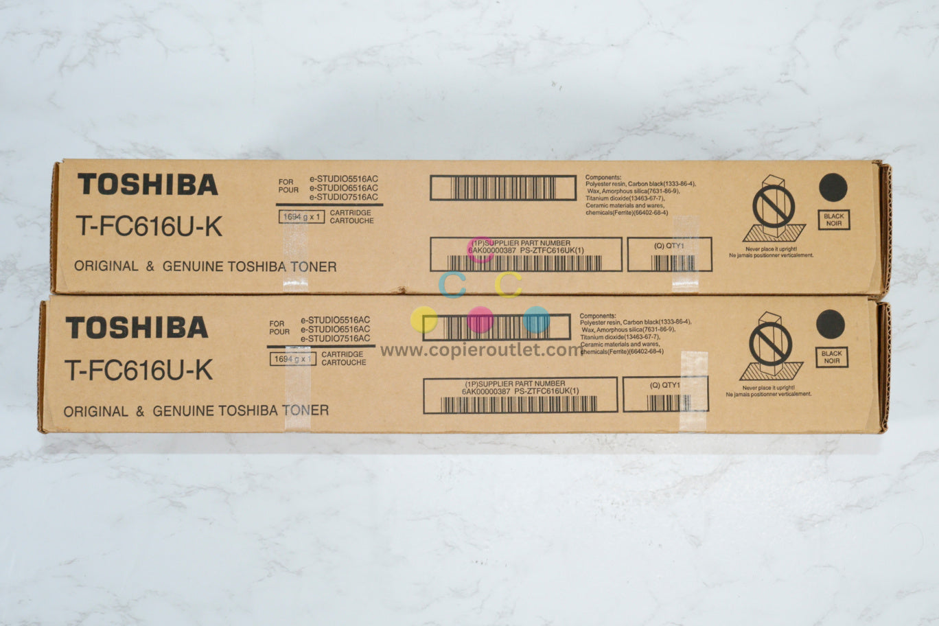 2 New OEM Toshiba eSTUDIO 5516,6516,7516 Black Toner Cartridges T-FC616U-K