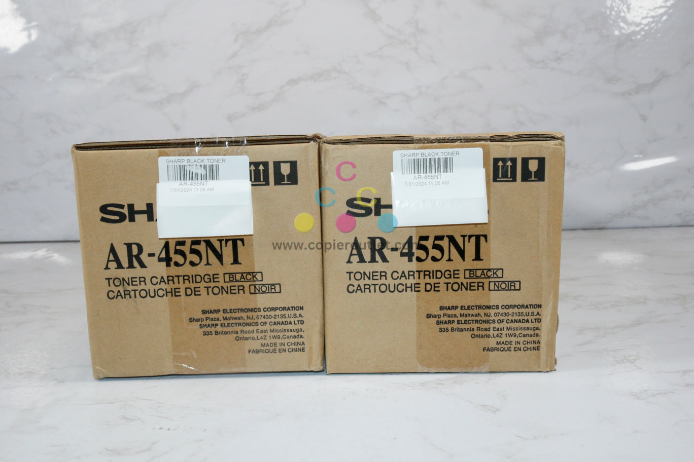 2 Genuine Sharp ARM355N,455N,MX-M350,MX-M450 Black Toners AR-455NT/AR455NT