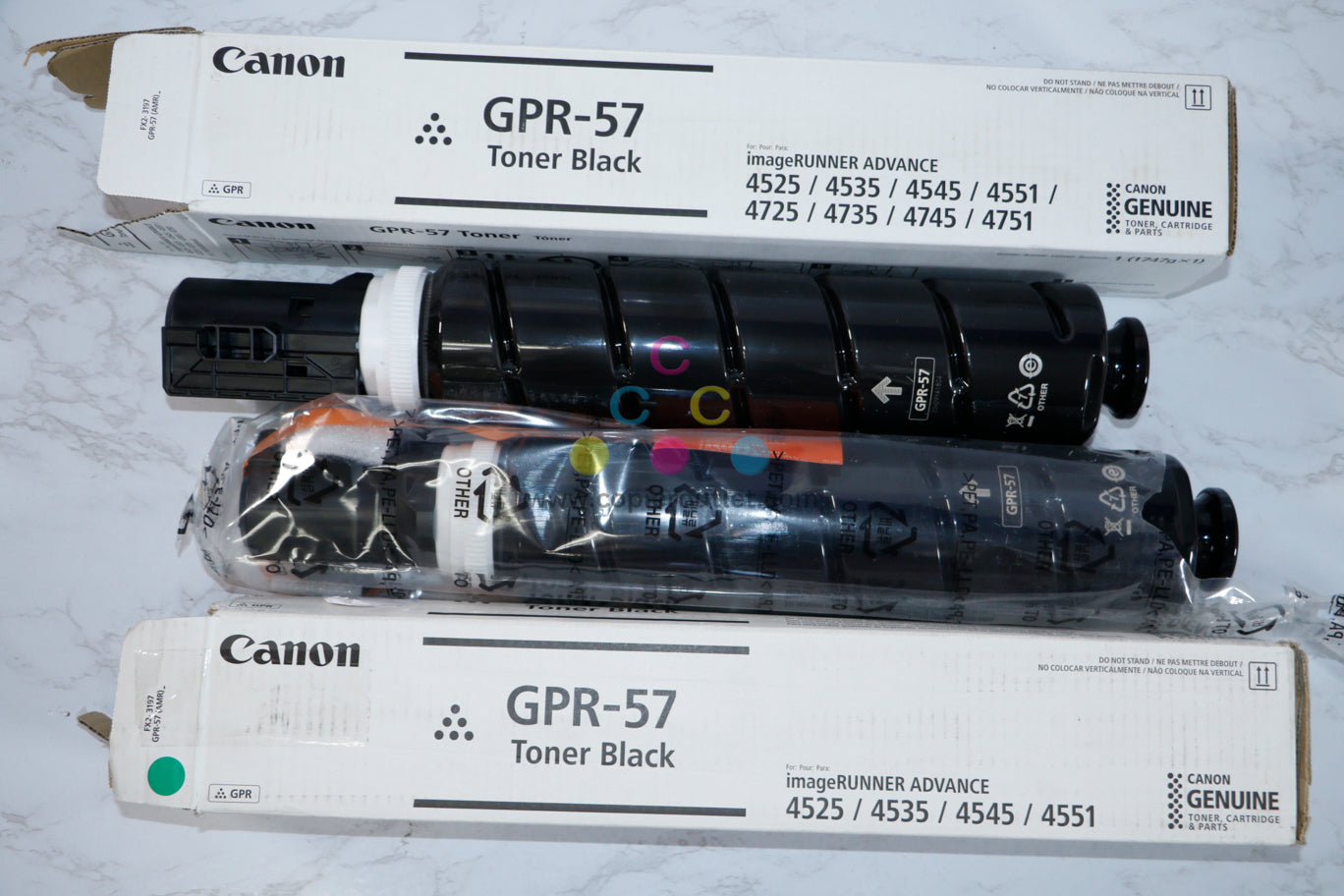 2 Open Box New OEM Canon imageRUNNER 4525i III,4535i,4545i Black Toners GPR-57K