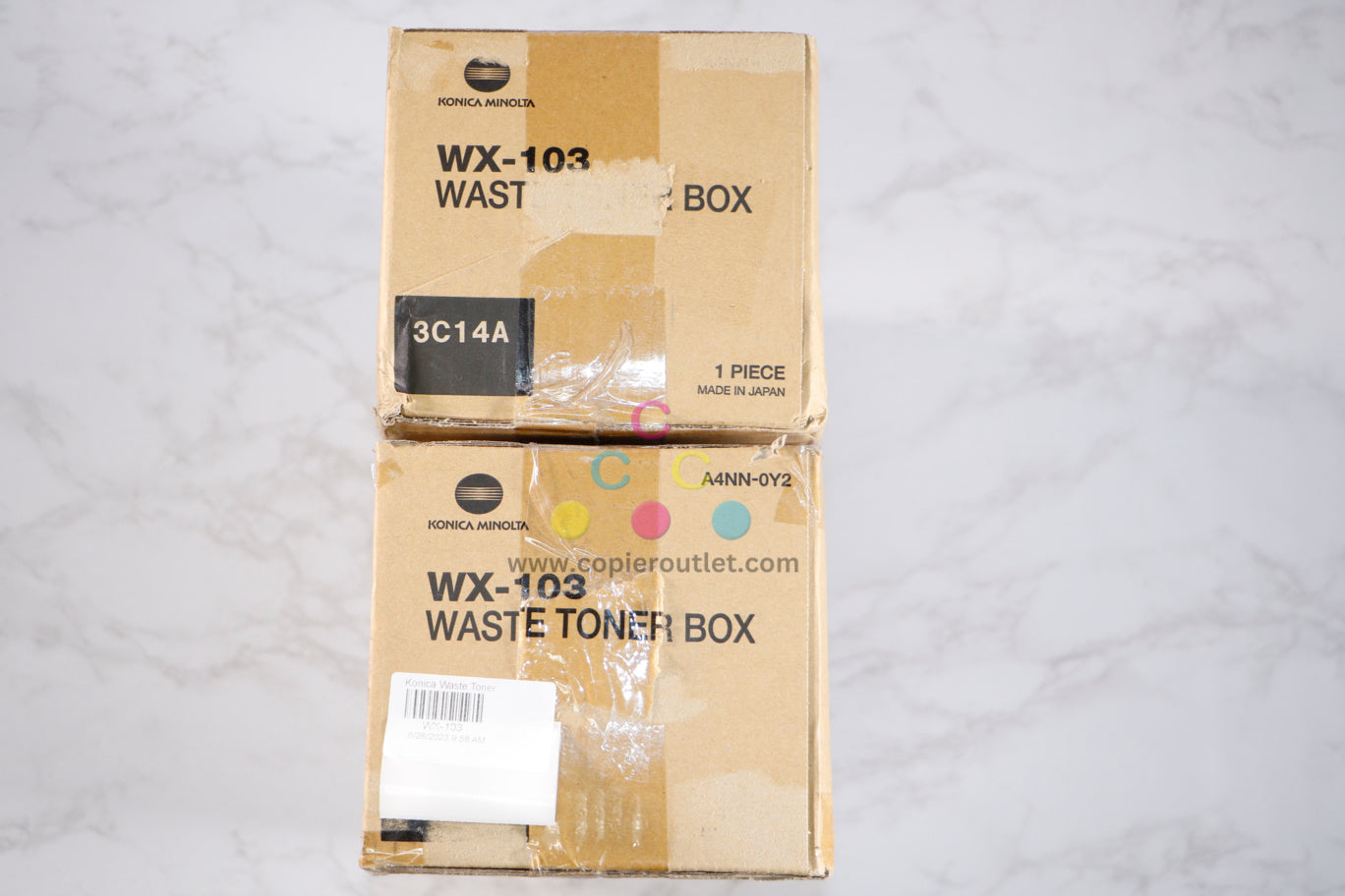 2 Cosmetic OEM Konica BHC554,C454,C364,C284 Waste Toner Box WX-103 / A4NN-0Y2