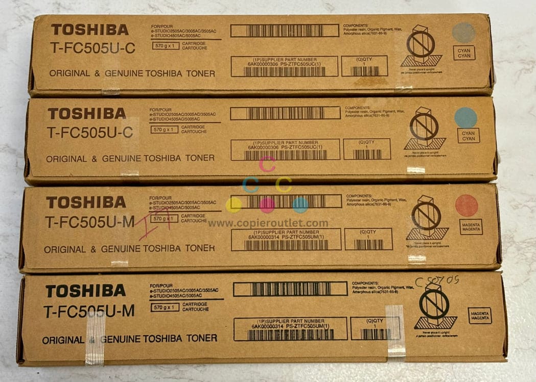 4 OEM Toshiba EStudio3005AC,3505AC,4505AC CCMM Toners T-FC505U-C,T-FC505U-M