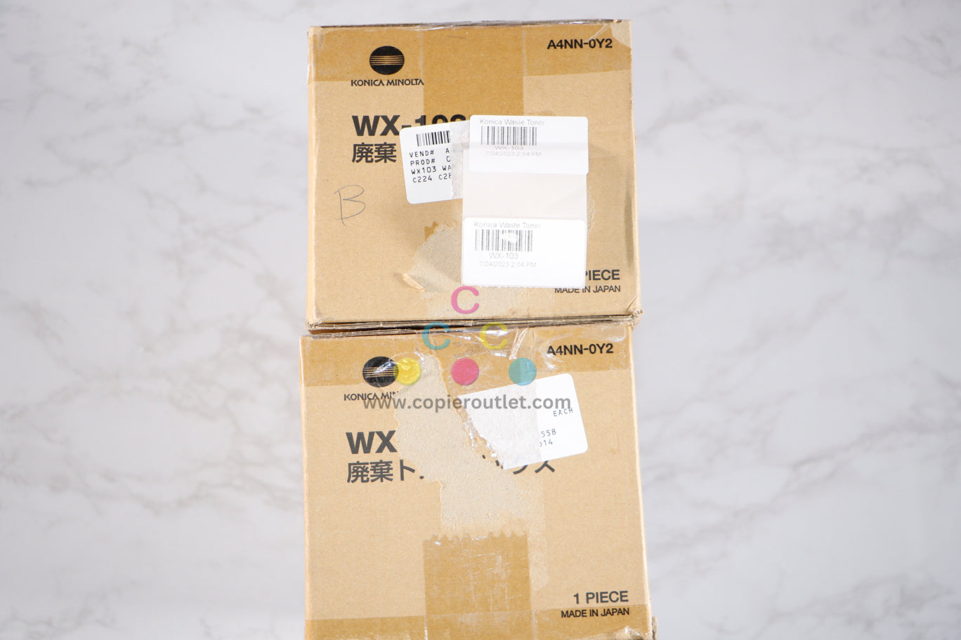 2 Cosmetic OEM Konica BHC554,C454,C364,C284 Waste Toner Box WX-103 / A4NN-0Y2