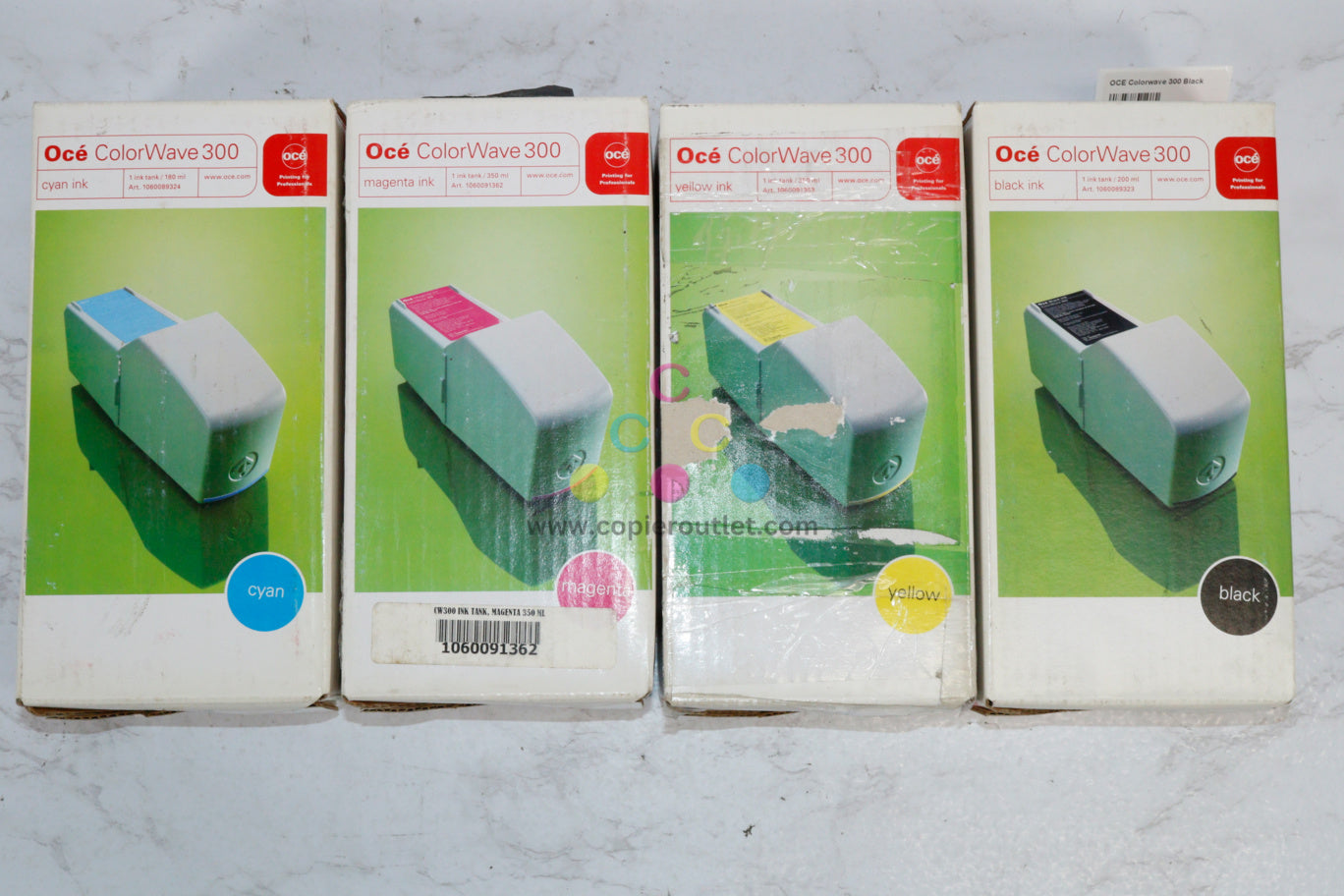 4 OEM Oce ColorWave 300, CW300 CMYK Ink Tank 1060089323,89324,1060091362,1363