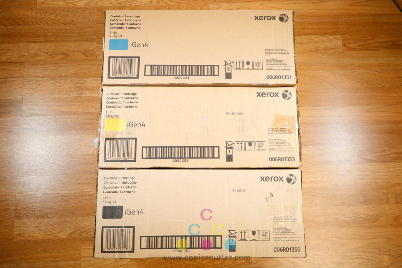 NEW Genuine Xerox 006R01351,53,50 Cyan Yellow & Black Dry Ink Toners iGen4 Same Day Shipping!!