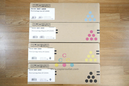 Genuine Ricoh SP C252HA CMYK Print Cartridge Set Savin Lanier SP C252DN/C262SFNw