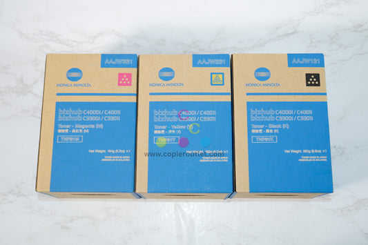 3 OEM Konica bizhub C4000i, C3300i TNP81 MYK Toners AAJW331, AAJW231, AAJW131