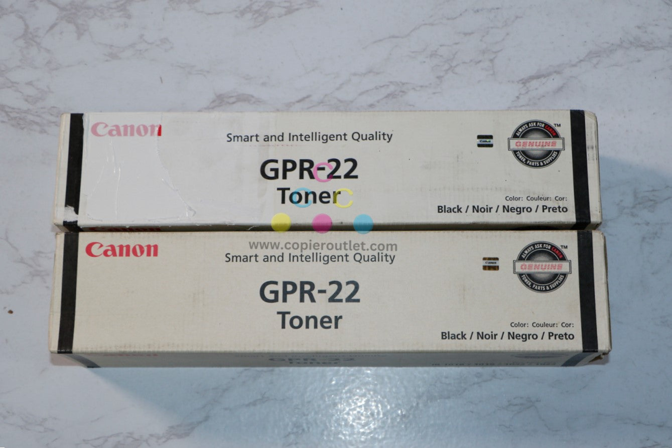 2 Cosmetic Genuine Canon iR 1018/1019/1023/1024/1025 GPR-22 Black Toner Cartridges