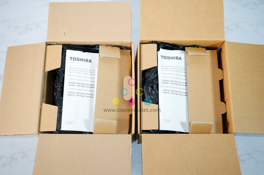 2 Open OEM Toshiba e-STUDIO 20P,25 Black High-Yield Toner Cartridges, 12A6112