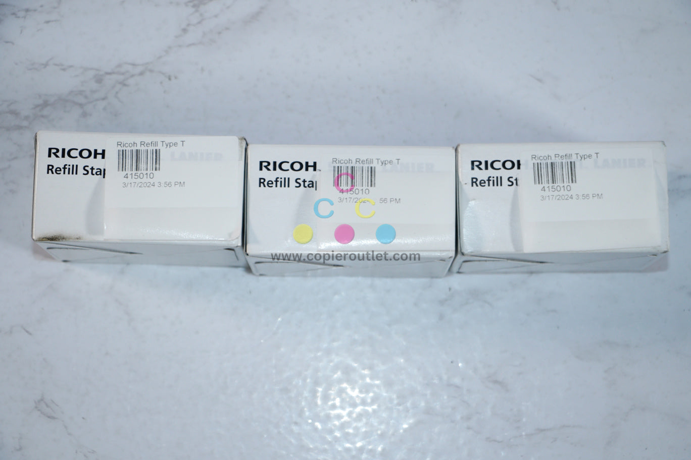 Lot of 3 New OEM Ricoh MP 2352SP,MP 2852,MP 3352 Refill Staples Type T / 415010