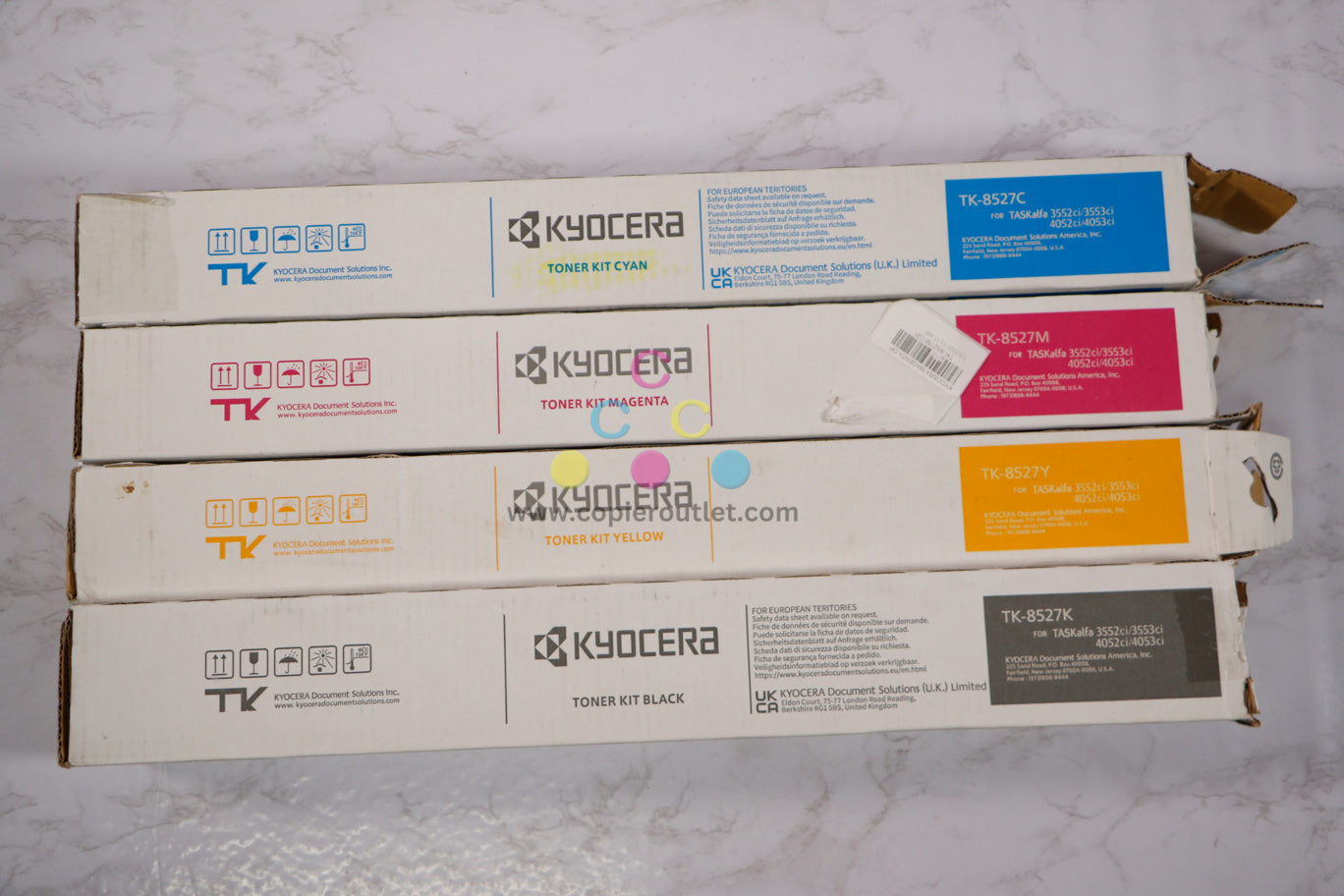 Open Box OEM Kyocera TASKalfa 3552ci/3553ci/4052ci/4053ci TK-8527 CMYK Toners