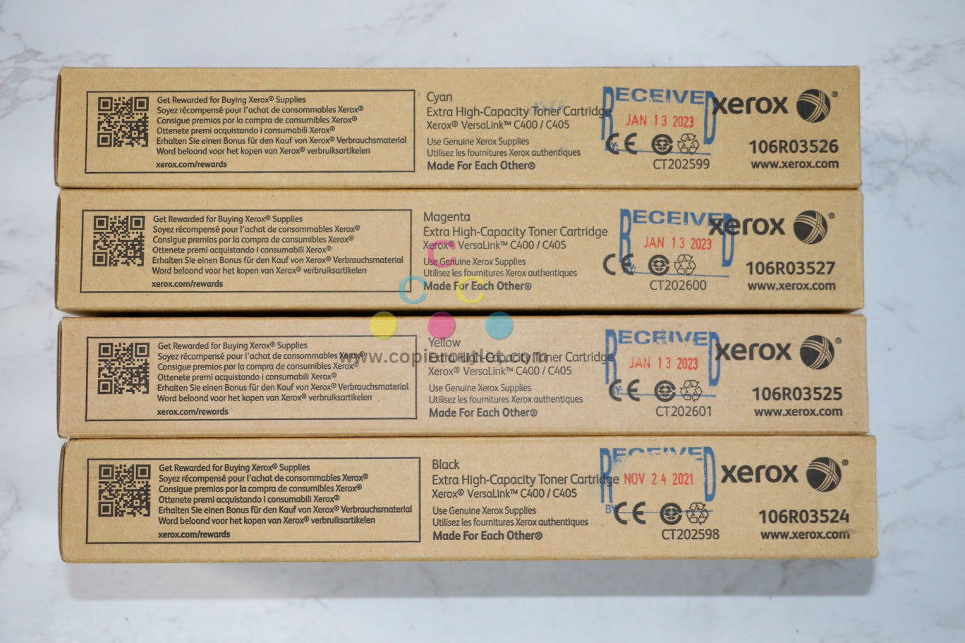 OEM Xerox VersaLink C400 C405 CMYK Extra High Capacity Set 106R03524,25,26,27