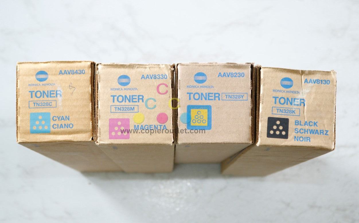 4 OEM Konica Minolta Bizhub C250i,C300i,C360i,C450i,C550i,C650i TN328 CMYK Toner