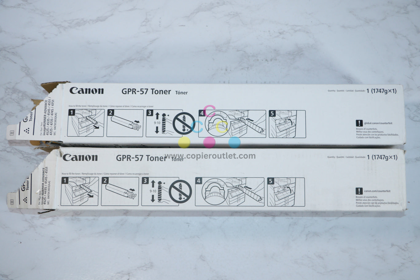 2 Open Box New OEM Canon imageRUNNER 4525i III,4535i,4545i Black Toners GPR-57K