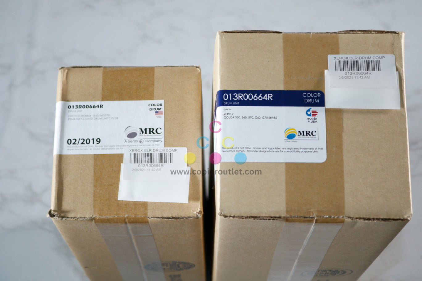 2 Compatible Xerox Color 550,560,570,C60,C70 Color Drum Unit 13R664 (013R00664)