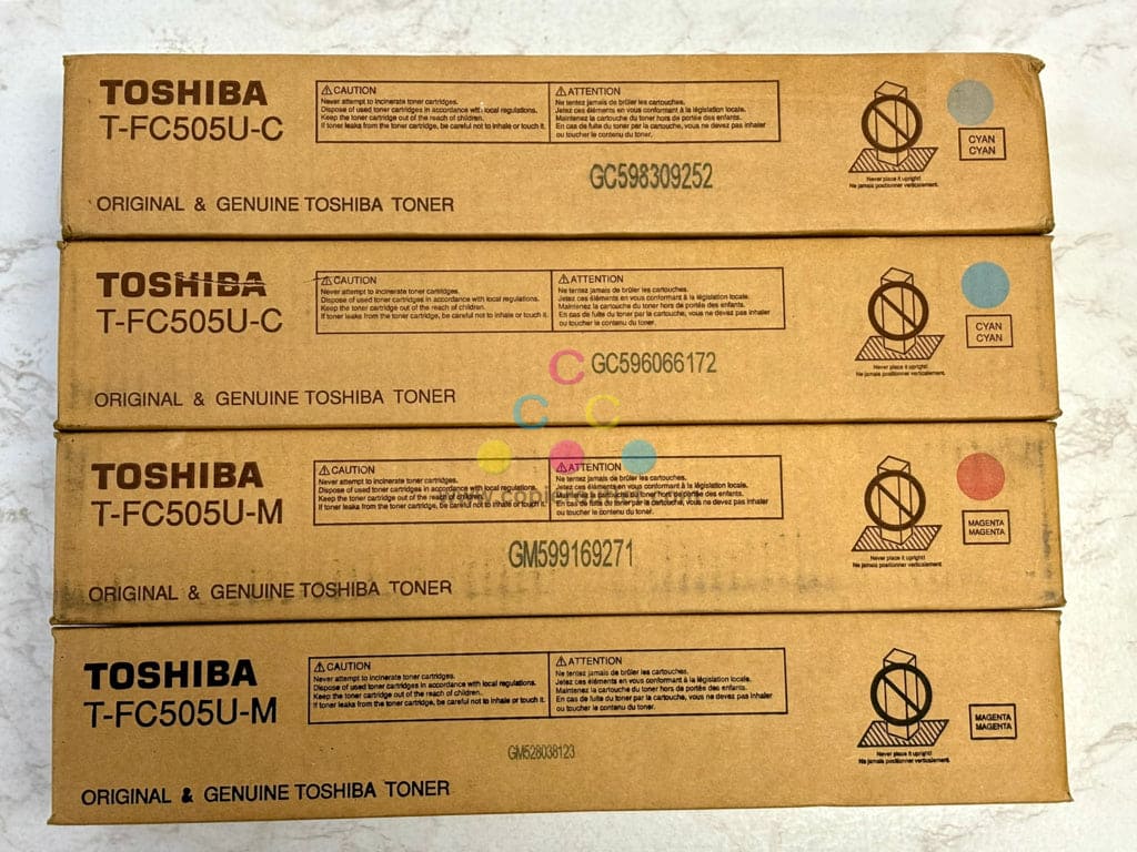 4 OEM Toshiba EStudio3005AC,3505AC,4505AC CCMM Toners T-FC505U-C,T-FC505U-M