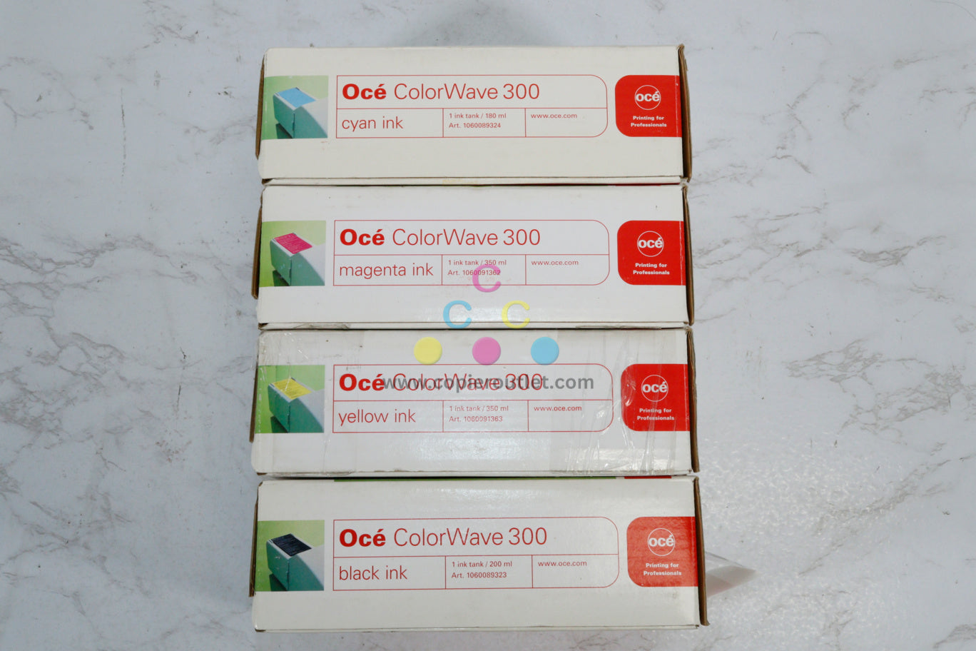 4 OEM Oce ColorWave 300, CW300 CMYK Ink Tank 1060089323,89324,1060091362,1363