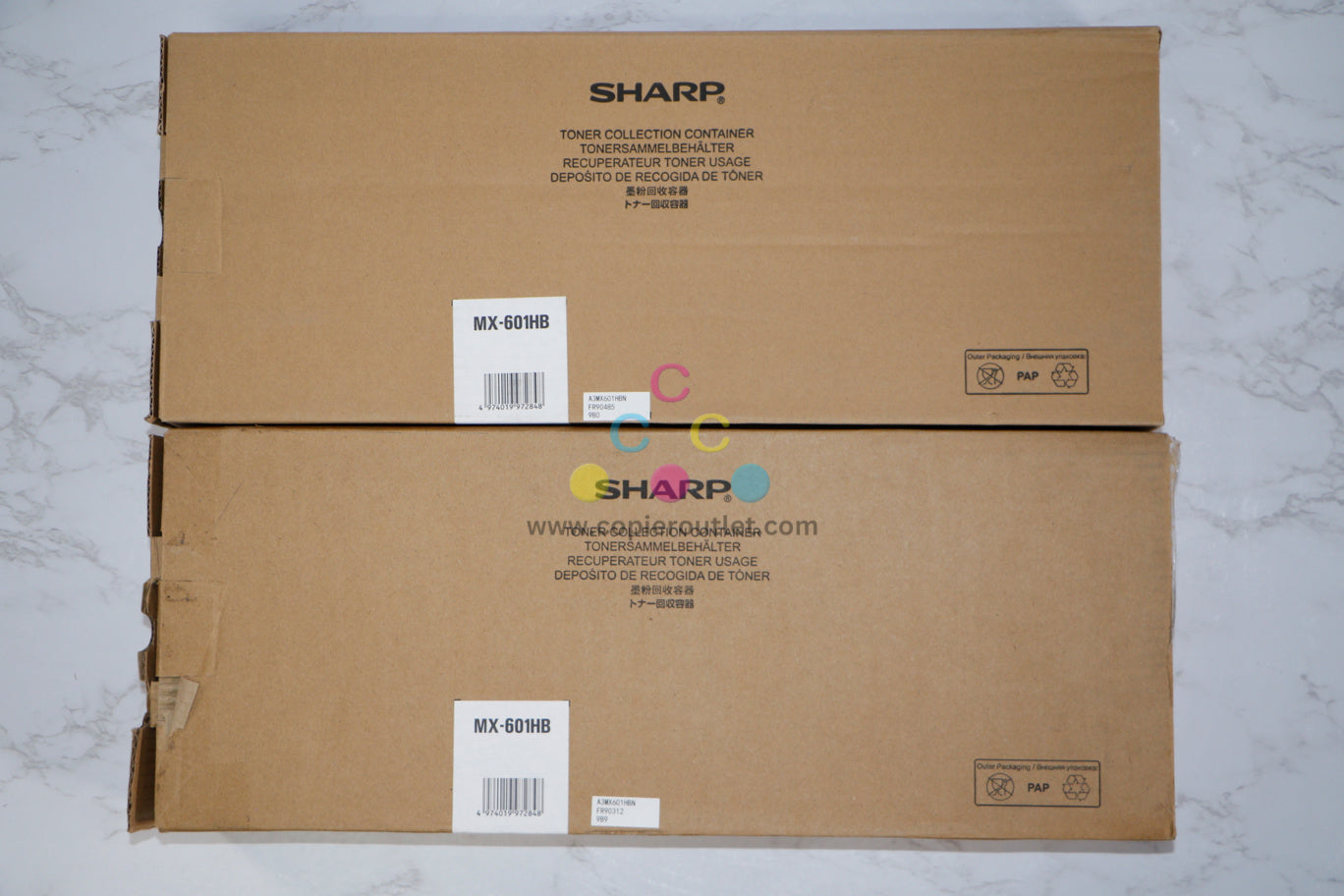 2 New OEM Sharp MX-2651,MX-3051, MX-3071 Toner Collection Containers MX-601HB