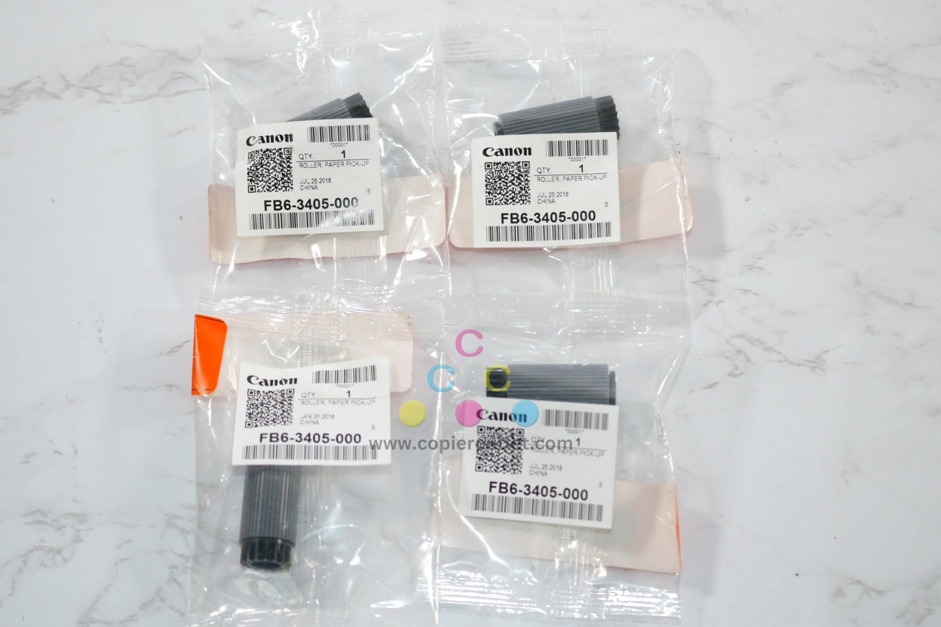 4 New OEM Canon iRUNNER 1730, 1740, 1750 Cassette Pickup Roller FB6-3405-000