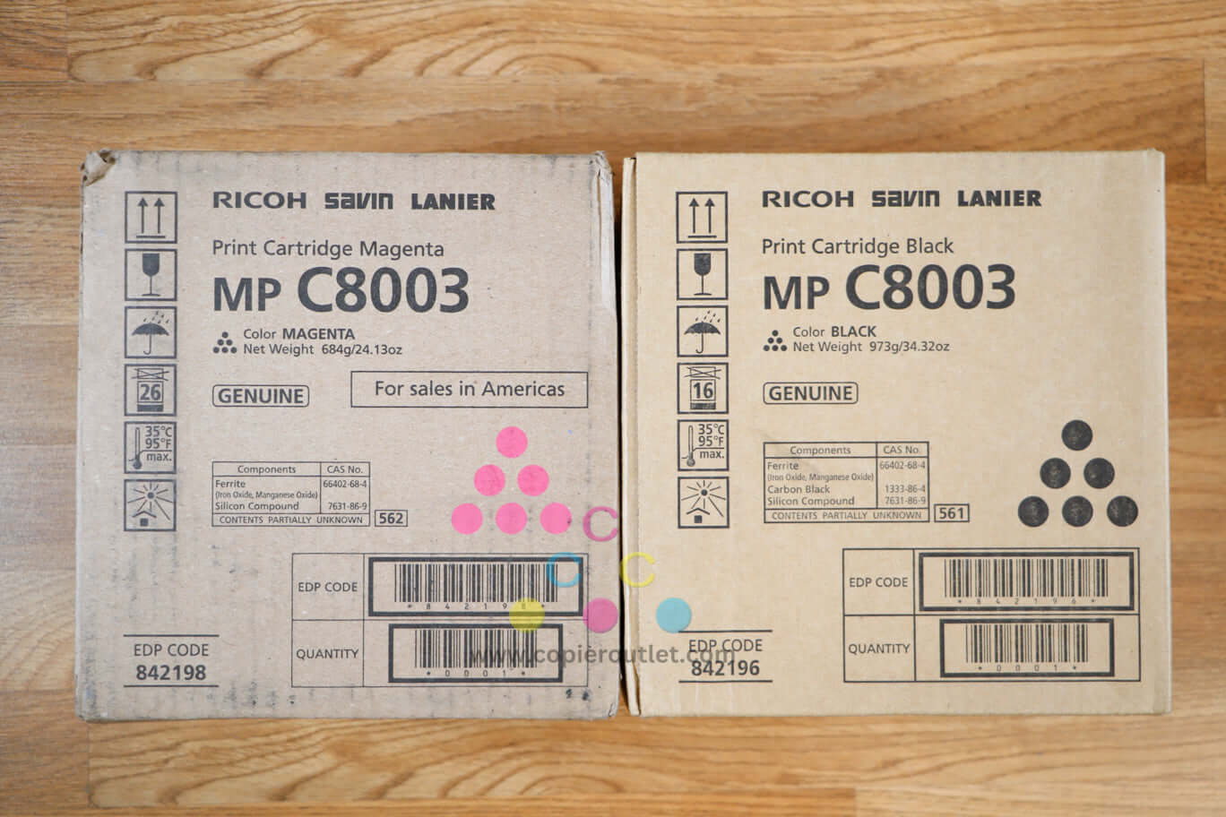 Ricoh MP C8003 MK Toner Cartridges IM C6500/C8000/MP C6503/ C8003 EDP: 842196,98