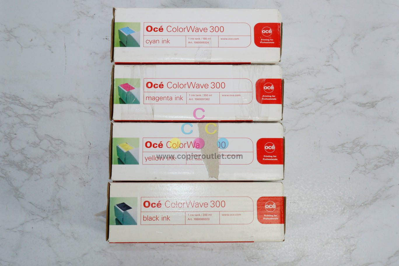 4 OEM Oce ColorWave 300, CW300 CMYK Ink Tank 1060089323,89324,1060091362,1363