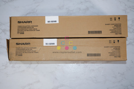 2 New OEM Sharp MX-2651,MX-3051, MX-3071 Toner Collection Containers MX-601HB