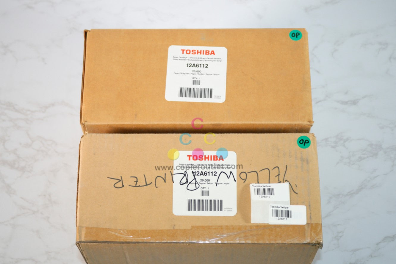 2 Open OEM Toshiba e-STUDIO 20P,25 Black High-Yield Toner Cartridges, 12A6112