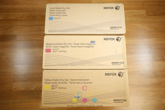 NEW Genuine Xerox 006R01534,35,36 CMY Matte Dry Ink Toners for Xerox iGen4 iGen150