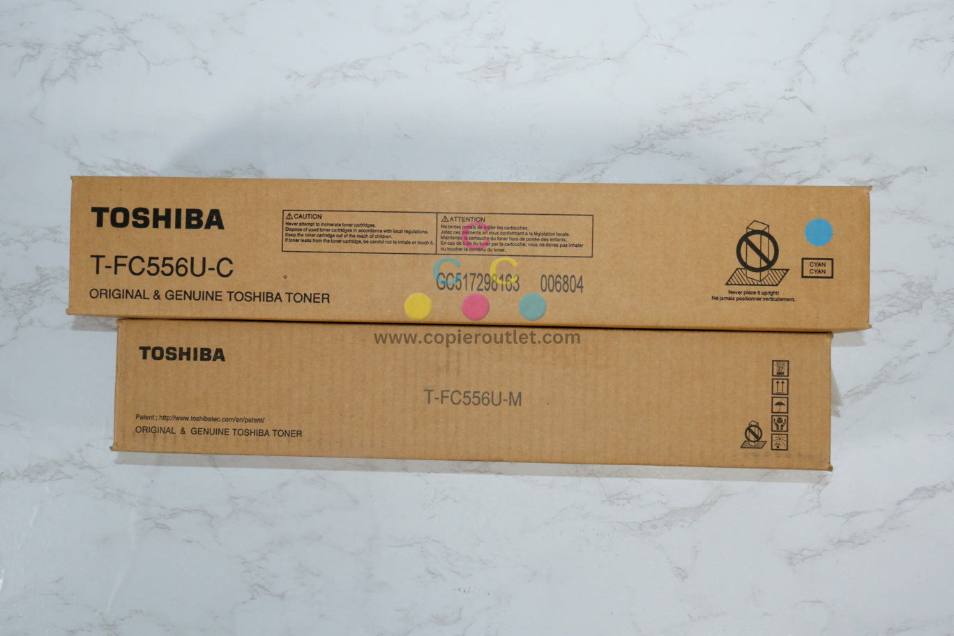 2 New OEM Toshiba eSTUDIO 5506,5606,6506,7506 CM Toners T-FC556U-C, T-FC556U-M