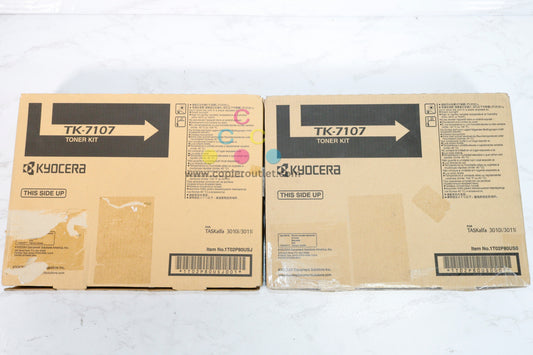 Lot of 2 New OEM Kyocera TASKalfa 3010i, 3011i TK-7107  Black Toner Kit 1T02P80USJ