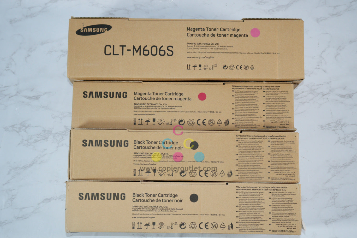 4 OEM Samsung CLX-9350ND,9352NA Magenta & Black MMKK Toners CLT-M606S,CLT-K606S