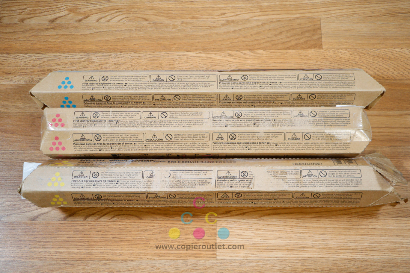 Cosmetic Ricoh MP C5000 C5501 C9155 LD655C Cyan Magenta & Yellow Print Cartridge