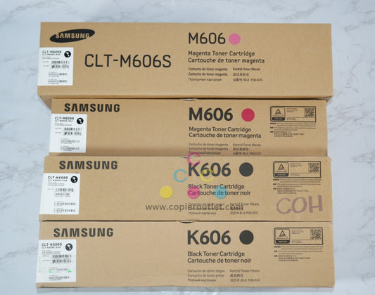 4 OEM Samsung CLX-9350ND,9352NA Magenta & Black MMKK Toners CLT-M606S,CLT-K606S