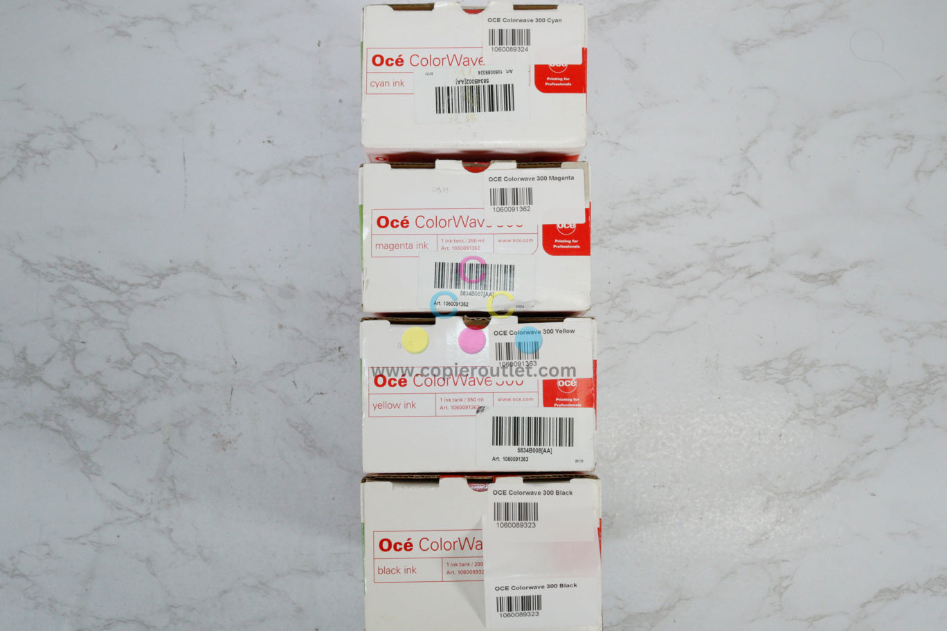 4 OEM Oce ColorWave 300, CW300 CMYK Ink Tank 1060089323,89324,1060091362,1363