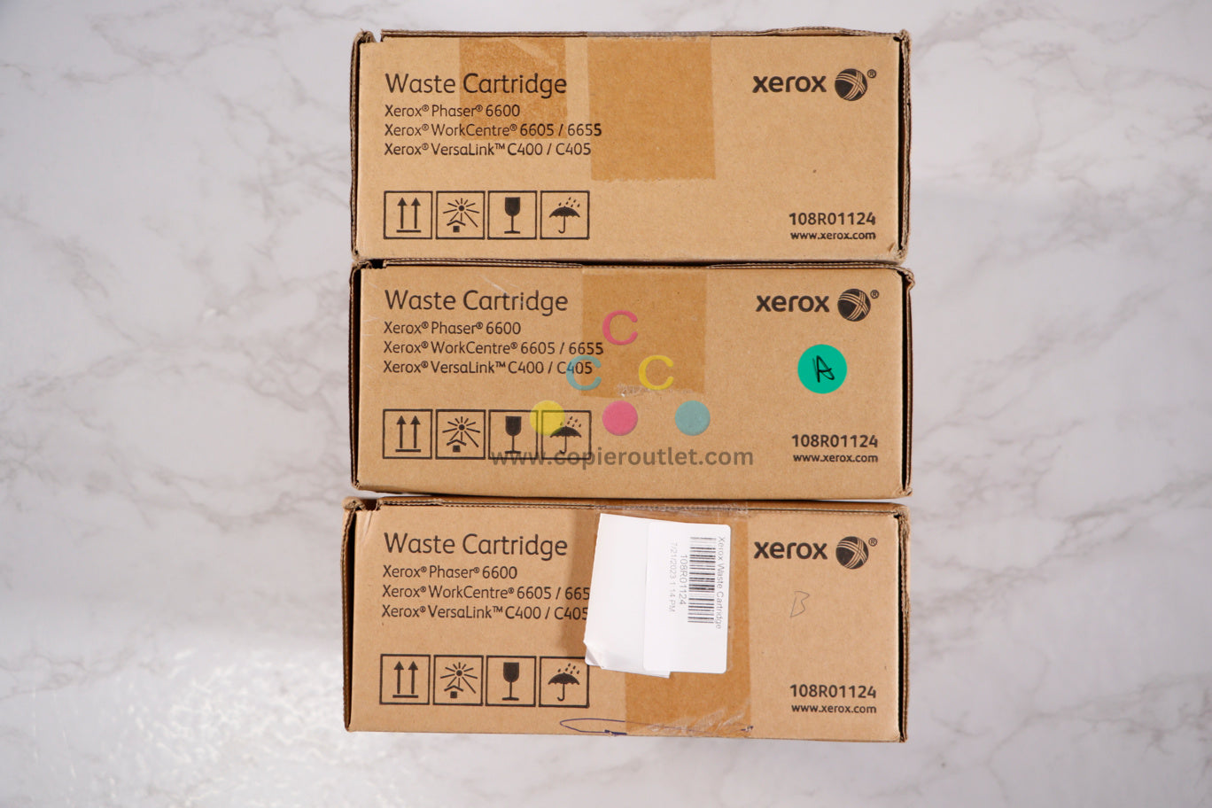 3 OEM Xerox Phaser6600, VersaLinkC400, C405, WC6605 Waste Cartridges 108R01124