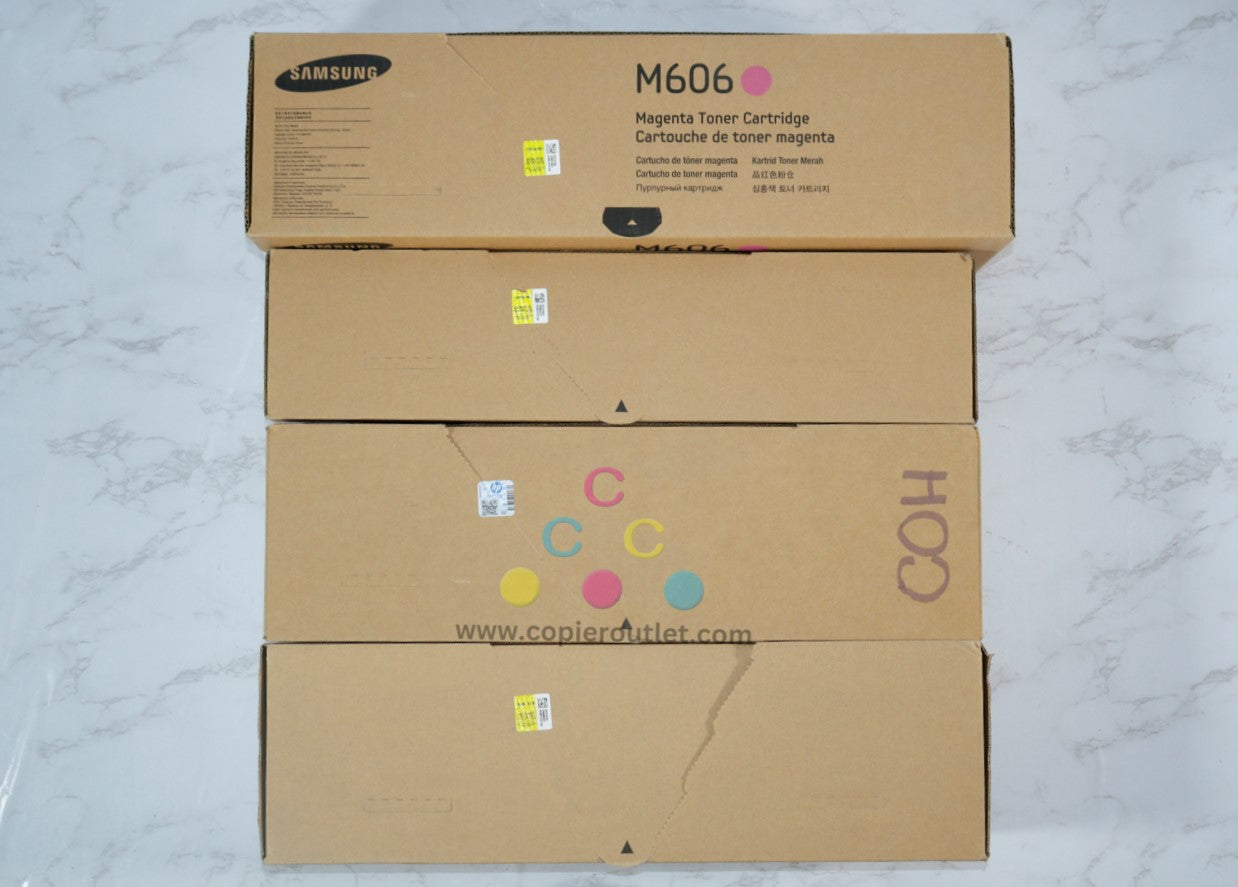 4 OEM Samsung CLX-9350ND,9352NA Magenta & Black MMKK Toners CLT-M606S,CLT-K606S