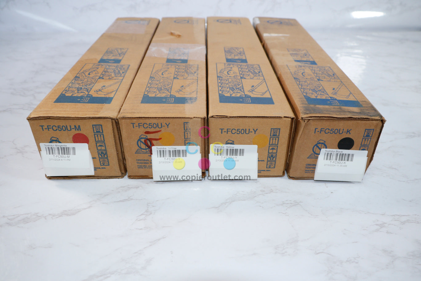 Cosmetic OEM Toshiba eSTUDIO2555C,3055C,3555C,4555C MYYK Toner Set T-FC50U