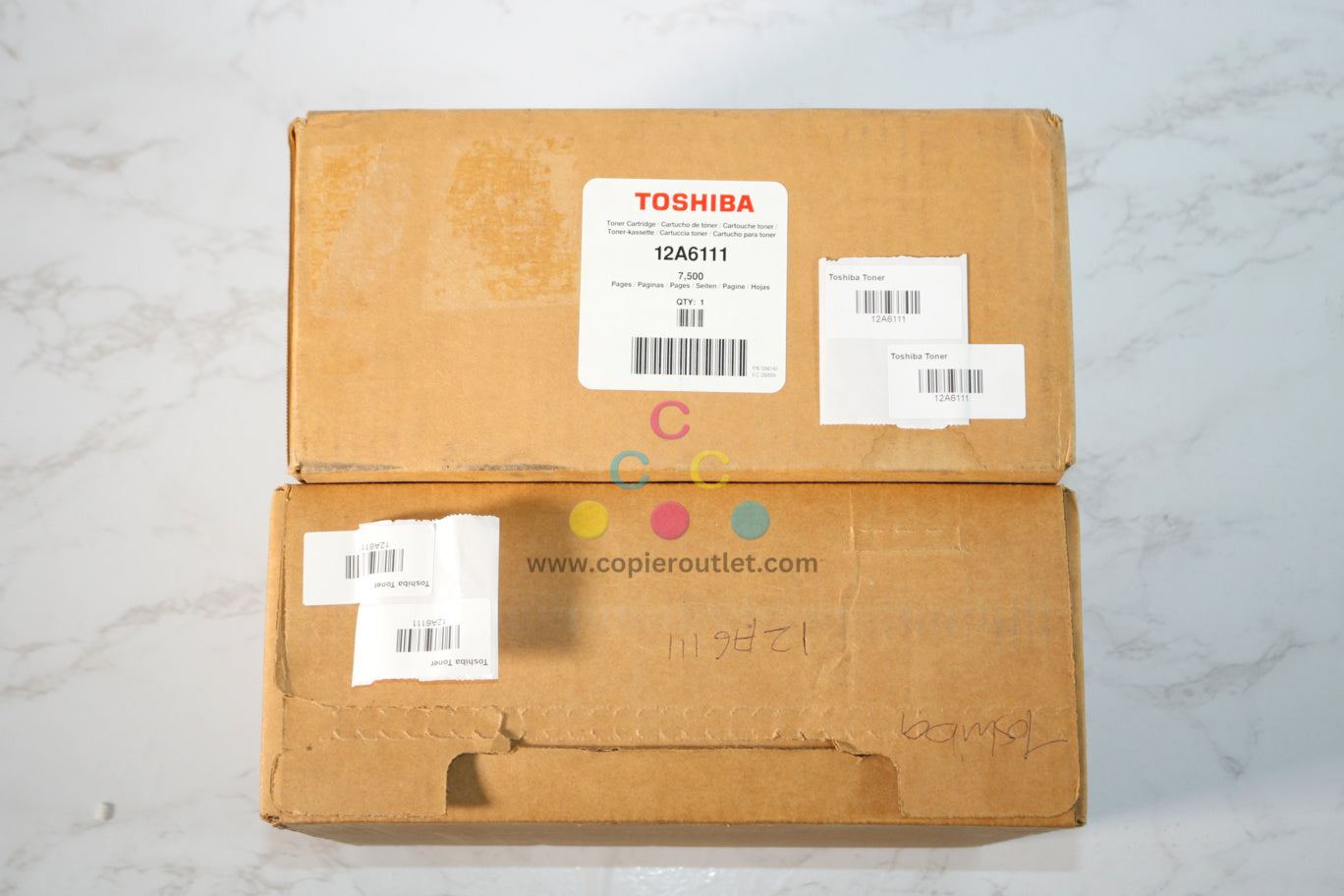 2 New OEM Toshiba eSTUDIO 20P,25P Black Toner Cartridges 12A6111 (65510E20P11)