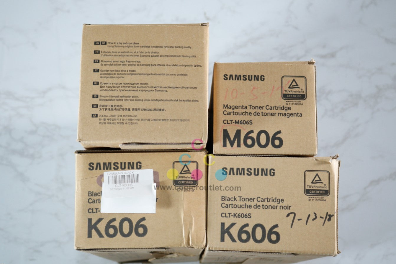 4 OEM Samsung CLX-9350ND,9352NA Magenta & Black MMKK Toners CLT-M606S,CLT-K606S