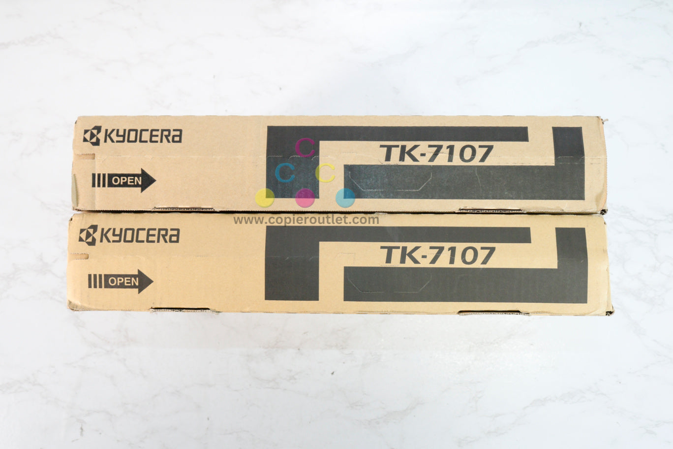 Lot of 2 New OEM Kyocera TASKalfa 3010i, 3011i TK-7107  Black Toner Kit 1T02P80USJ