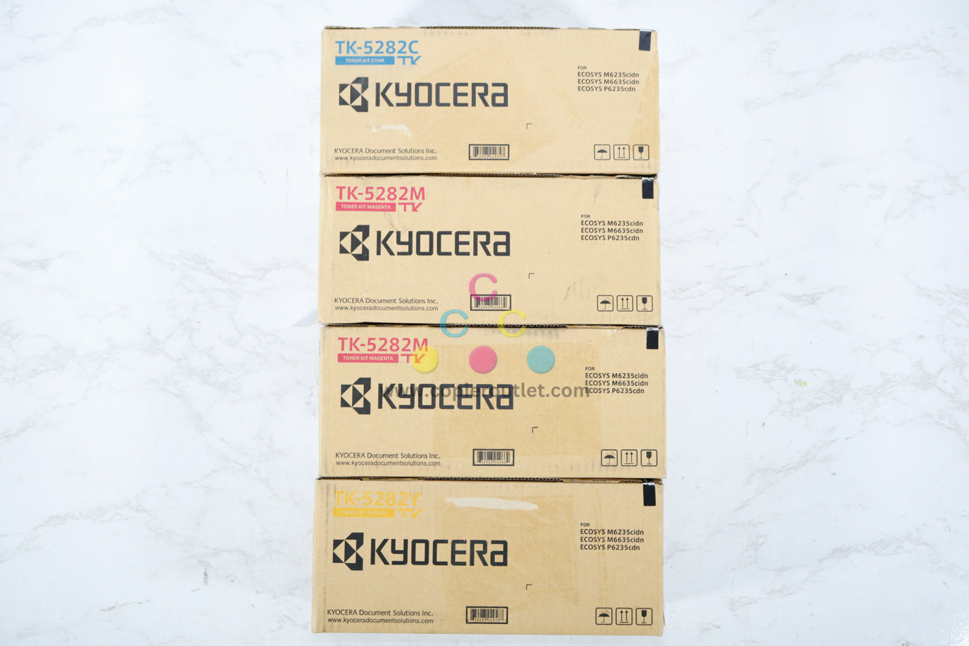 4 OEM Kyocera ECOSYS M6235cidn, M665cidn, P6235cdn, TK-5282CMMY Toners