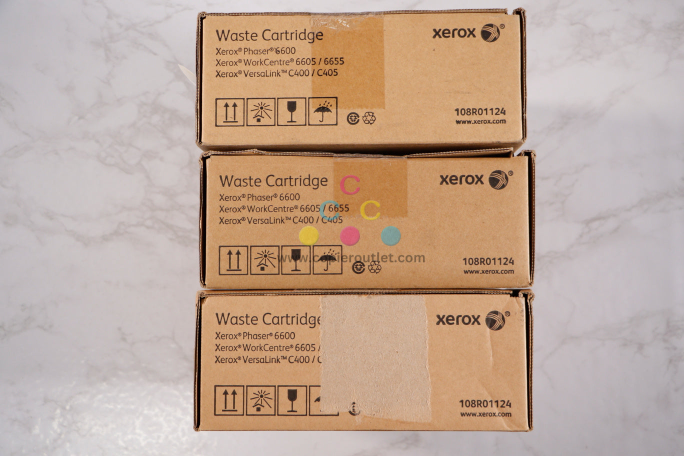 3 OEM Xerox Phaser6600, VersaLinkC400, C405, WC6605 Waste Cartridges 108R01124