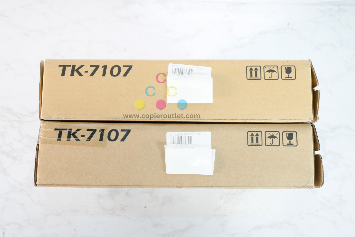 Lot of 2 New OEM Kyocera TASKalfa 3010i, 3011i TK-7107  Black Toner Kit 1T02P80USJ